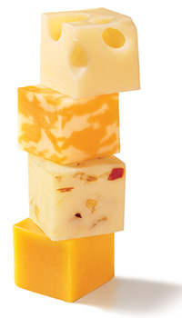 One serving of cheese equals 4 cubes